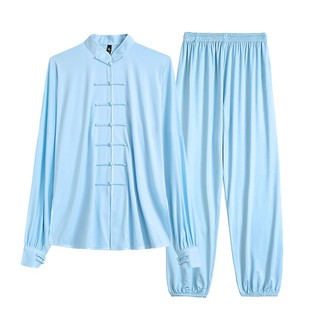 牛奶丝太极服女男款八段锦新款中式健身太极服装气功太极拳练功服