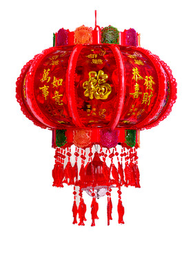 七彩旋转灯笼新年春节LED走马灯