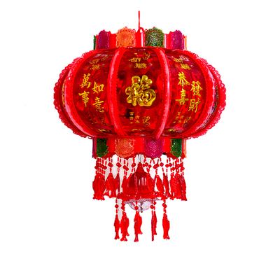 七彩旋转灯笼新年春节LED走马灯