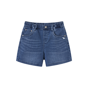 BLUEDOG蓝狗夏季休闲牛仔短裤儿童百搭直筒牛仔裤女童休闲裤子