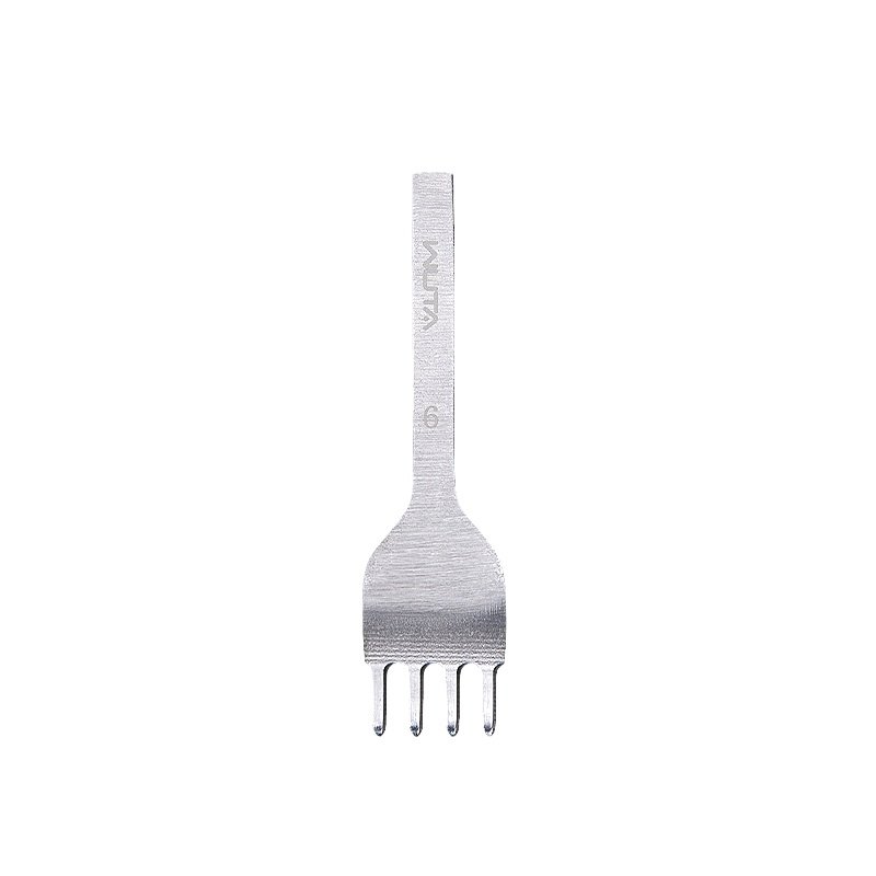 无它白钢菱斩斜平斩齿抛光手工DIY皮革皮具制作打斩工具单齿斩4mm