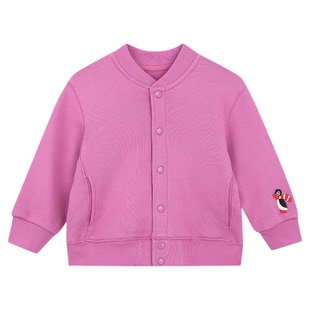 允儿妈女童春季日系小众企鹅刺绣外套宝宝春秋棒球服儿童卫衣开衫