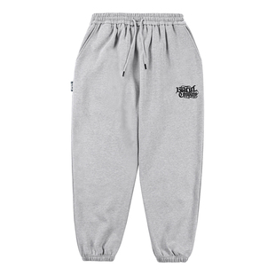 BLACUL 花体字刺绣卫裤男加绒运动裤hiphop街舞肥大宽松休闲长裤