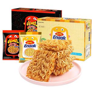 印尼进口GEMEZ小鸡面干脆面enaak整箱烤鸡辣味干吃面零食小吃食品