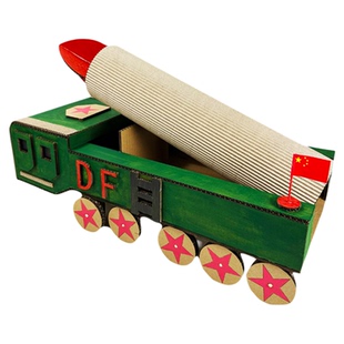 国防军事东风导弹车材料包纸壳国庆节手工diy儿童模型幼儿园玩具