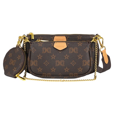 达芙妮Daphne印花时尚三件套经典斜挎包6124183204/10280