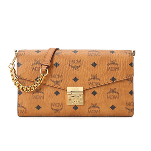 【自营】MCM女包WOC信封包字母印花翻盖链条包单肩包礼物送女友