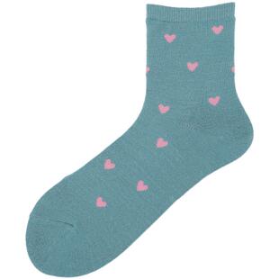 Tabio爱心袜子女秋冬高弹透气含羊毛甜美百搭日系潮学院风中筒袜