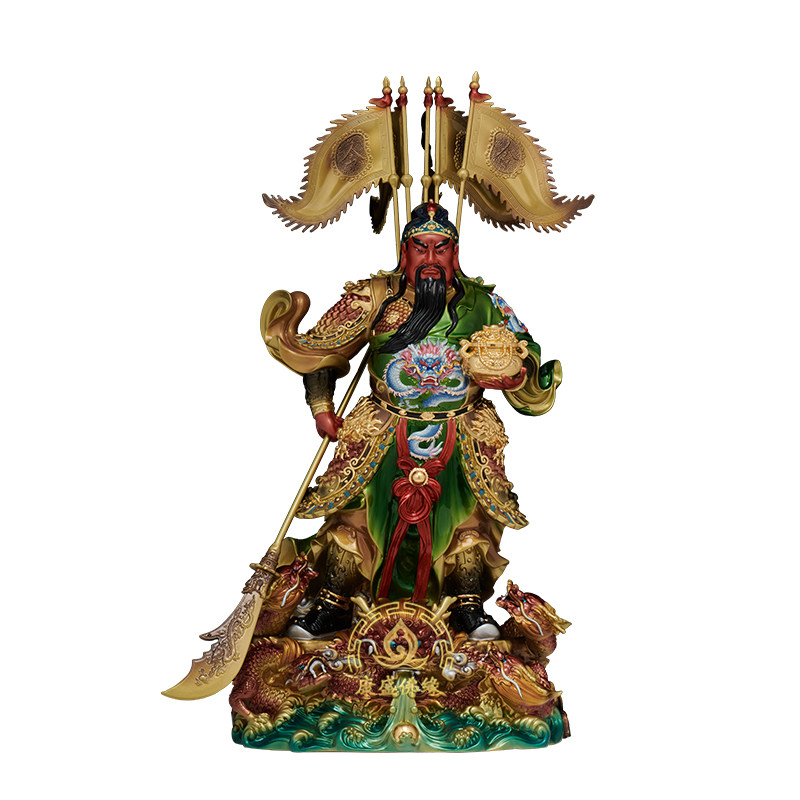 九龙关公神像武财神摆件黄铜招财