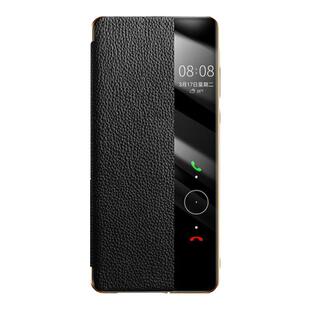 适用华为Mate70手机壳真皮磁吸翻盖mate80Pro新款智能视窗40保护套mate50全包防摔皮套70por+商务m60外壳