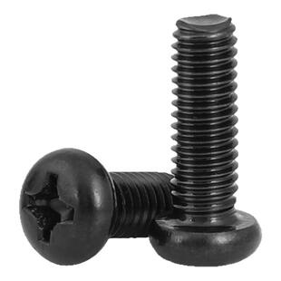 M2M3M4M5M6M8黑色304不锈钢螺丝十字圆头螺钉黑锌镙丝盘头机螺栓