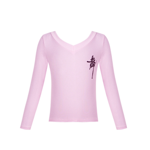 舞蹈服儿童女秋冬上衣中国形体长袖跳舞裤子女童练功套装黑色服装