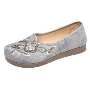 步锦轩老北京布鞋女款平底鞋国风绣花鞋2026春季新款单鞋妈妈鞋子