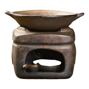 粗陶香粉香炉家用室内复古檀香熏香炉沉香香薰炉蜡烛加热干烧烤炉