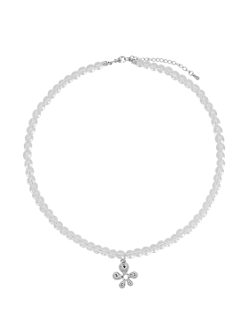 AWE王天意同款花朵白水晶项链女