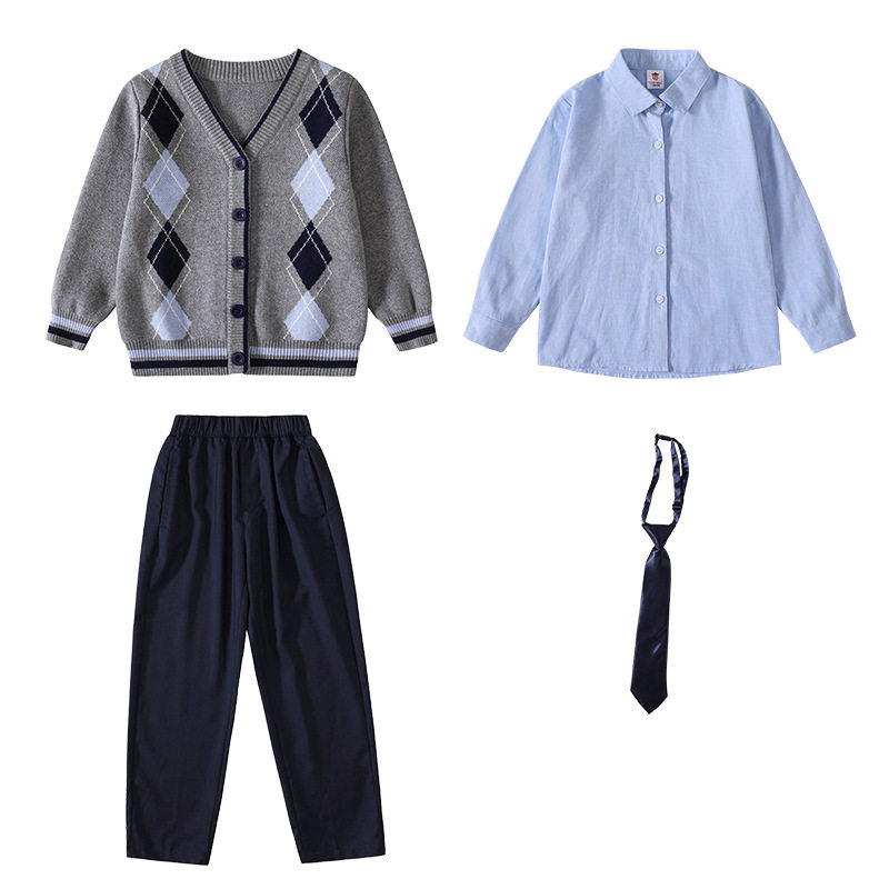 幼儿园园服春秋套装毛衣开衫小学生校服秋冬装英伦学院风儿童班服