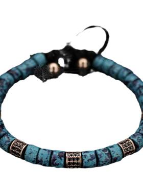 绿色陶瓷珠子串珠玫瑰金情侣手链