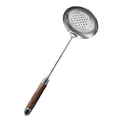 炊大皇316不锈钢漏勺进口花梨木