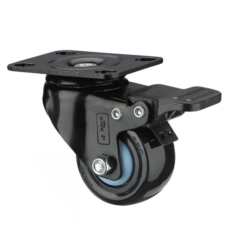 SRC 定向刹车脚轮 BA6-201 耐磨工业脚轮 万向轮平底活动脚轮