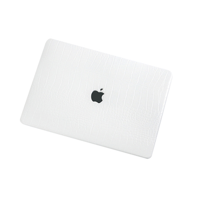 鳄鱼纹白色保护壳苹果笔记本电脑