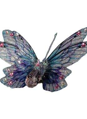 勿忘我蓝色精灵之翼蝴蝶翅膀戒指