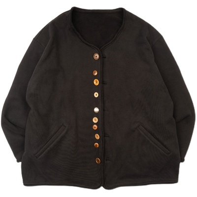 1533做旧日系复古卫衣开衫慵懒风