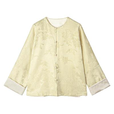 两面穿冠乐绉立体提花新中式外套