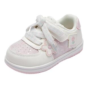 巴拉巴拉童鞋宝宝稳步鞋女童板鞋秋季鞋子舒适透气小白鞋甜美可爱