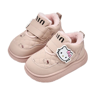 乖脚童冬季女童学步鞋加绒保暖公主鞋防滑女宝宝雪地短靴1一3周岁