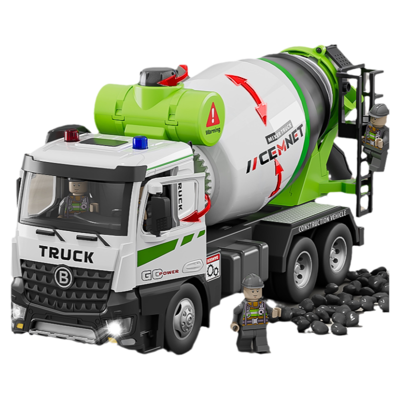 大号合金电动搅拌车玩具儿童工程车水泥罐车男孩混凝土车生日礼物