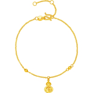 周六福黄金5G足金手链本命年马计价葫芦福禄生肖马系列新年礼物