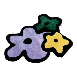 WOOMOJIxDAWAN艺术家插画地毯垫子卧室床边客厅沙发花朵可爱ins风