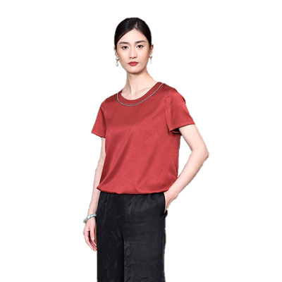 佐尔美夏季桑波缎真丝短袖宽松