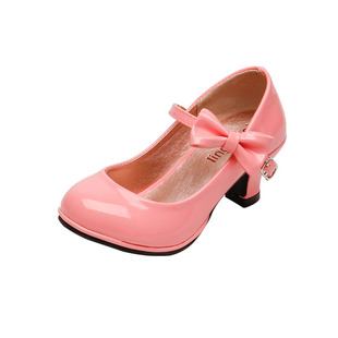 女童高跟鞋小公主单鞋粉色儿童皮鞋小女孩演出走秀公主鞋表演鞋子