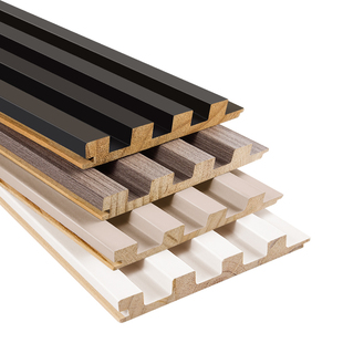 实木格栅板电视背景装饰墙板橡木色凹凸长城板木饰面板木格栅定制