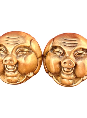 纯铜财猪手球招财摆件