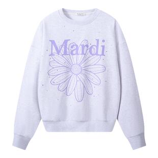 MARDI女装2026春季新款女士圆领套头时尚小雏菊打底卫衣长袖上衣