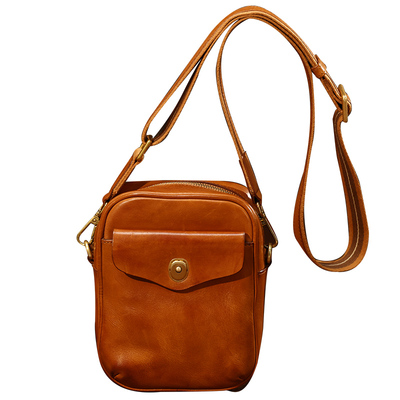 汉名仕真皮包头层牛皮斜挎小包