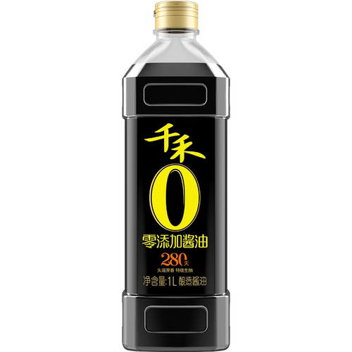千禾0头道280天特级生抽酱油1L零添加炒菜凉拌佐餐调味家用包邮