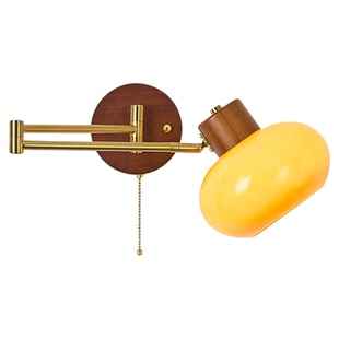 Home中古风柿子壁灯卧室床头灯可调节摇臂客厅沙发背景墙房间灯具