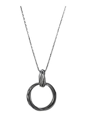 CUSSK 韩版个性嘻哈圆环吊坠时尚百搭长款毛衣链潮酷高级感项链