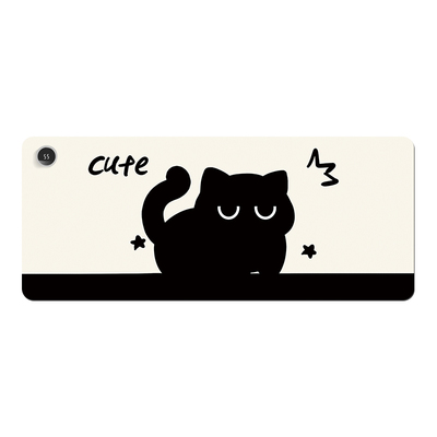 可爱黑猫加热鼠标垫超大桌面极简ins保暖学生宿舍桌垫男女生卡通暖手防水书桌垫办公室冬季发热笔记本键盘垫