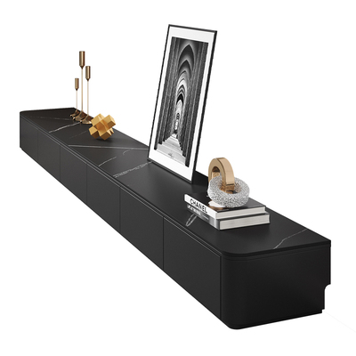 黑色电视柜茶几组合客厅家用46高35宽新款简约实木落地柜电视机柜