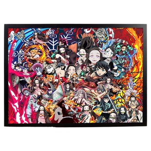 鬼灭之刃拼图1000片带相框高级感成人版卡通动漫儿童女孩新年挂画