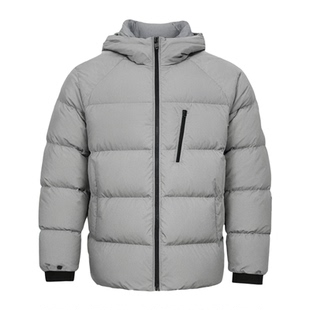 RESTICK 云感泡芙中长款连帽面包羽绒服男冬季保暖外套