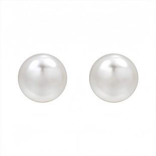 粉光珍珠白耳钉高级感百搭女轻奢气质耳环时尚优雅精致设计感耳饰
