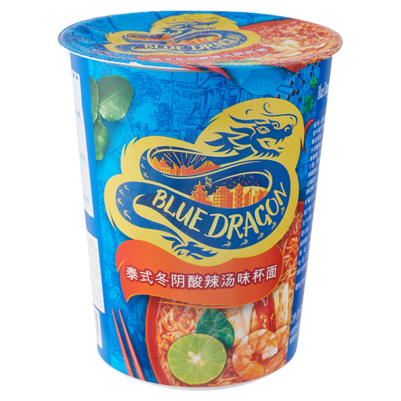 蓝龙泰式杯面泰国进口泰式冬阴味青咖喱桶装面干拌面泡面口味任选