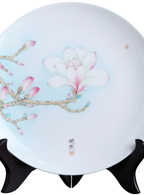 东方泥土庄晓明手绘陶瓷挂盘摆件