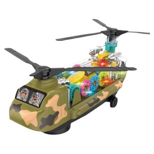 军事运输机玩具儿童战斗直升飞机模型电动万向玩具车男孩声光音乐