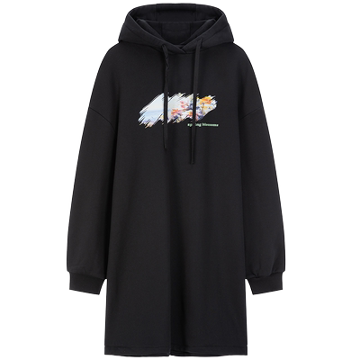 LAGOGO休闲连帽印花简约连衣裙